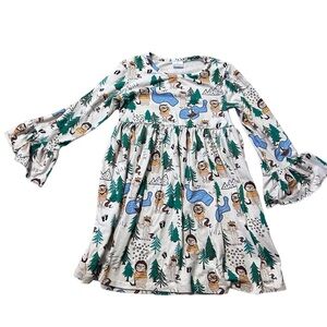 Amazon girl’s Wild Things print ruffle sleeve dress size 6 years- 3XL